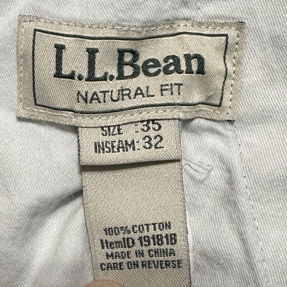 LL Bean Mens Cargo Pants 35X32(30) Blue Sunwashed Canvas Straight Leg Distressed - Picture 11 of 11